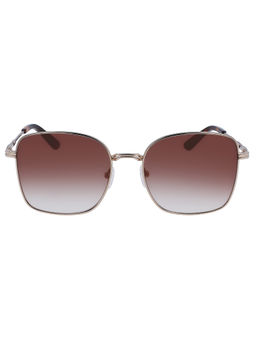 Calvin Klein - Brown Lens Rectangle Sunglass Silver Frame with UV Protected - Ck 23100 717 56 S