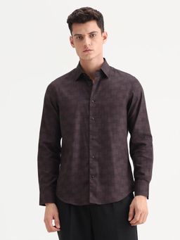 Rare Rabbit - Black Regular Fit Monogram Print Casual Shirt