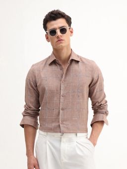 Rare Rabbit - Mauve Regular Fit Checks Formal Shirt