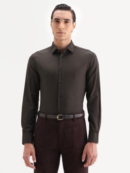 Rare Rabbit - Brown A Signature Twill Smart Formal Shirt