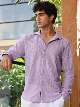 Campus Sutra - Men's Purple Dunes-Tactile Casual Shirt