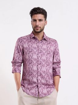 Rare Rabbit - Purple Regular Fit Paisley Print Casual Shirt