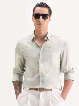 Rare Rabbit - Grey A Luxury Regular Fit Floral Print Formal Shirt