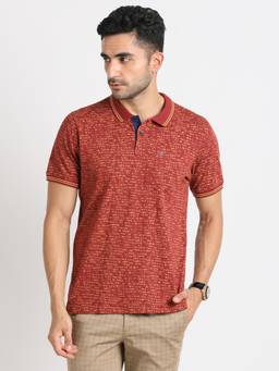 Turtle - Men Cotton Maroon Slim Fit Casual Polo T-Shirt