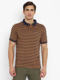 Turtle - Men Cotton Brown Slim Fit Casual Polo T-Shirt