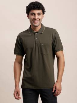 Turtle - Men Poly Cotton Solid Grey Polo T-Shirt