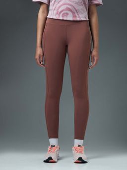 Technosport - Women Mauve Solid Slim Fit Sports Tights
