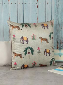 India Circus by Krsnaa Mehta - Poetic Disposition Blended Velvet Cushion Cover