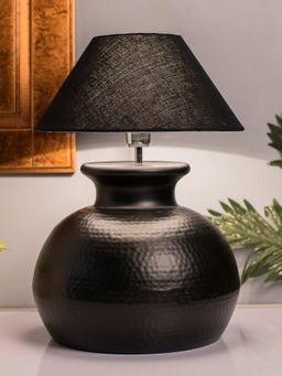 Homesake - Black Hammered Pitcher Table Lamp Black Cone