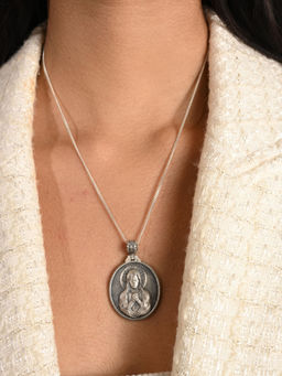 METALM - 925 Silver Catholic Prayer Virgin Mary Pendant