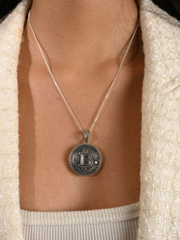 METALM - 925 Silver Unique Bitcoin Currency Pendant