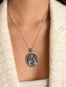 METALM - 925 Silver Virgin of Carmel Antique Pendant
