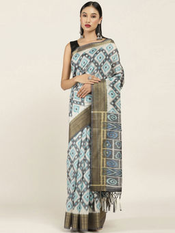 Soch - Printed Art Silk Saree with Unstitched Blouse