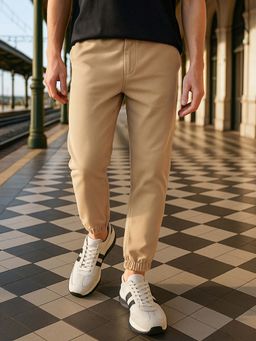 Bewakoof - Air 1.0 Men's Ginger Root Brown Oversized Acid Wash Joggers