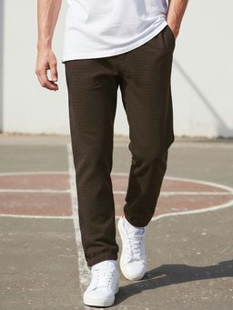 Bewakoof - Heavy Duty 1.0 Men's Chocolate Brown Textured Joggers