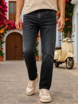 Bewakoof - Men's Grey Washed Baggy Fit Mid-Rise Jeans