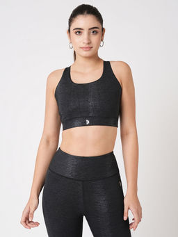 BODD ACTIVE - Meet Me In Manhattan Black Metallic Sports Bra