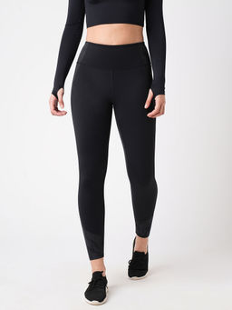 BODD ACTIVE - Black Print Colour block Leggings