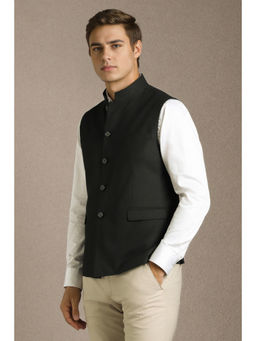 Louis Philippe - Men Black Solid Nehru Jacket
