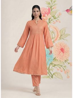 Lakshita - Malang Light Orange Embroidered A-Line Kurta and Pant