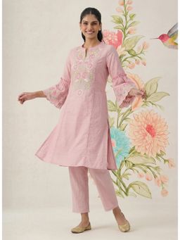 Lakshita - Baby Pink Embroidered Kurta and Pant