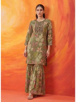 Lakshita - Green Printed Garara Kurta and Sharara
