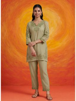 Lakshita - Vaadi Green Embroidered Co-Ord Set