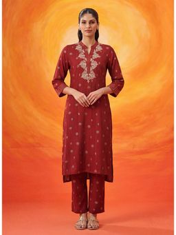 Lakshita - Red Printed Cotton Blend Kurta and Pant