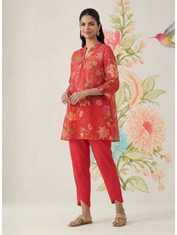 Lakshita - Chandrika Red Floral Printed Cotton Co-Ord Set