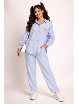 WE'AVE BY SHUBHKARI - Women Blue Chambray Printed Co-Ord Set