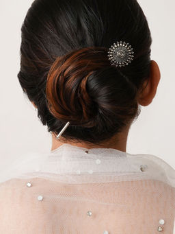 Teejh - Beena Silver Oxidised Juda Pin