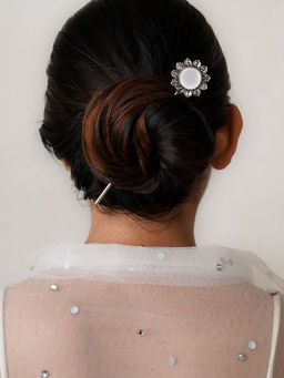 Teejh - Shashi Silver Oxidised Mirror Juda Pin