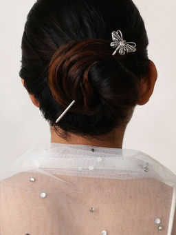 Teejh - Paakhi Silver Oxidised Juda Pin