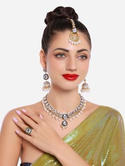 Zaveri Pearls - Gold Tone Kundan Bridal Jewellery Set- ZPFK16756