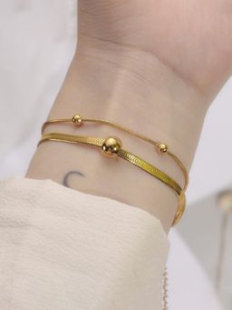 Designs & You - Gold Plated Stainless Steel Anti Tarnish Snake Chain Bracelet