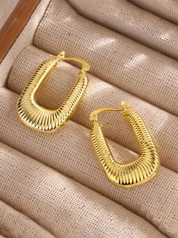 Designs & You - Gold Plated Anti Tarnish Geometrical Stylish Hoop Earrings