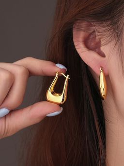 Designs & You - Gold Plated Anti Tarnish Chunky Hoop Earrings