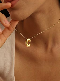 Designs & You - Gold Plated Anti Tarnish Stainless Steel Alphabetical C Pendant Necklace