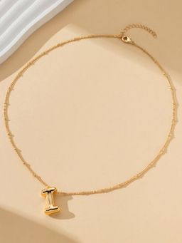 Designs & You - Gold Plated Anti Tarnish Stainless Steel Alphabetical I Pendant Necklace