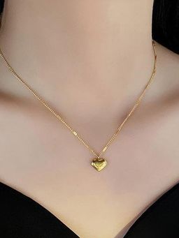 Designs & You - Gold Plated Stainless Steel Anti Tarnish Heart Themed Pendant Necklace
