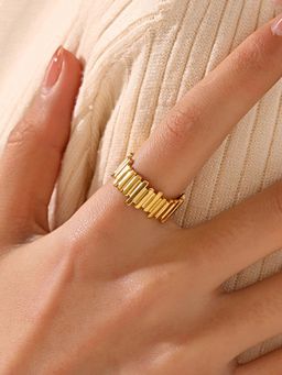 Designs & You - Gold Plated Anti Tarnish Stainless Steel Adjustable Ring