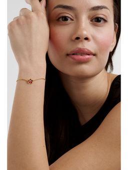 Ted Baker - Red Painted Flower Stone Studded Adjustable Bracelet