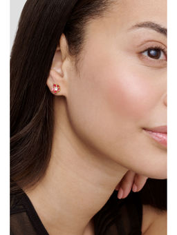 Ted Baker - Red Painted Flower Stud Earrings