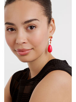 Ted Baker - Red Statement Crystal Bead Drop Earrings