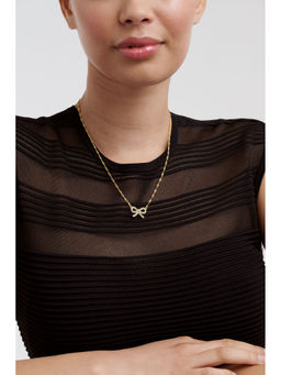 Ted Baker - Crystal Ribbon Bow Gold Plated Pendant Necklace