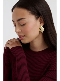 Ted Baker - Gold Geo Diamond Large Stud Earrings