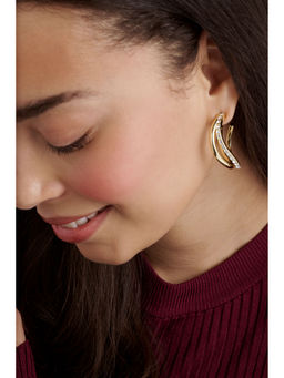Ted Baker - Jewelled Wave Gold Plated Big Hoop Earrings