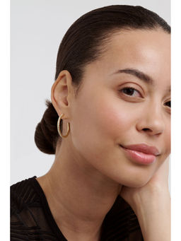 Ted Baker - White Crystal Stone Studded Hoop Earrings