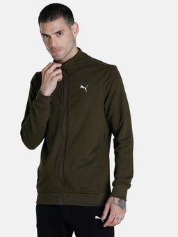 Puma - Zippered Sweat Tr Men Green Jacket