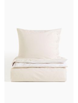 H&M - Beige Oxford Single Duvet Cover Set